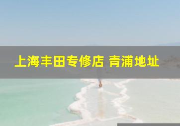 上海丰田专修店 青浦地址